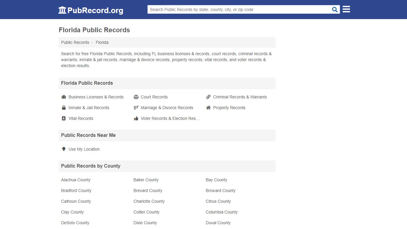 Free Florida Public Records - PubRecord.org